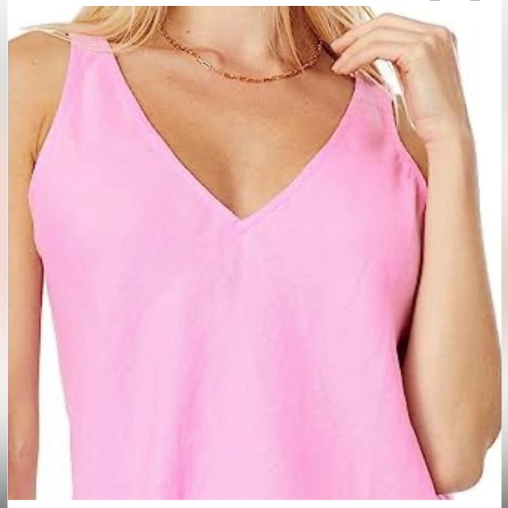 Lilly Pulitzer Florin Sleeveless Top LINEN Lilac Rose Pink Size medium